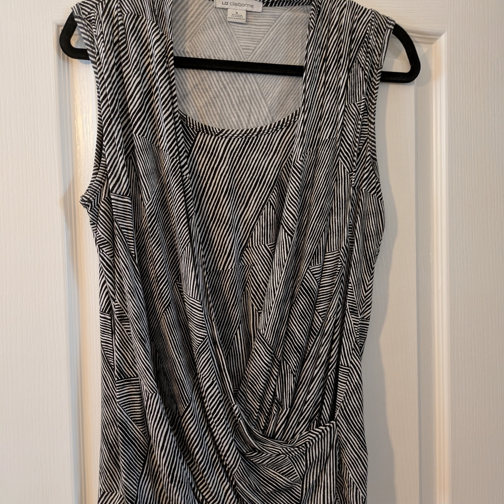 Liz Claiborne Black and White Striped Blouse